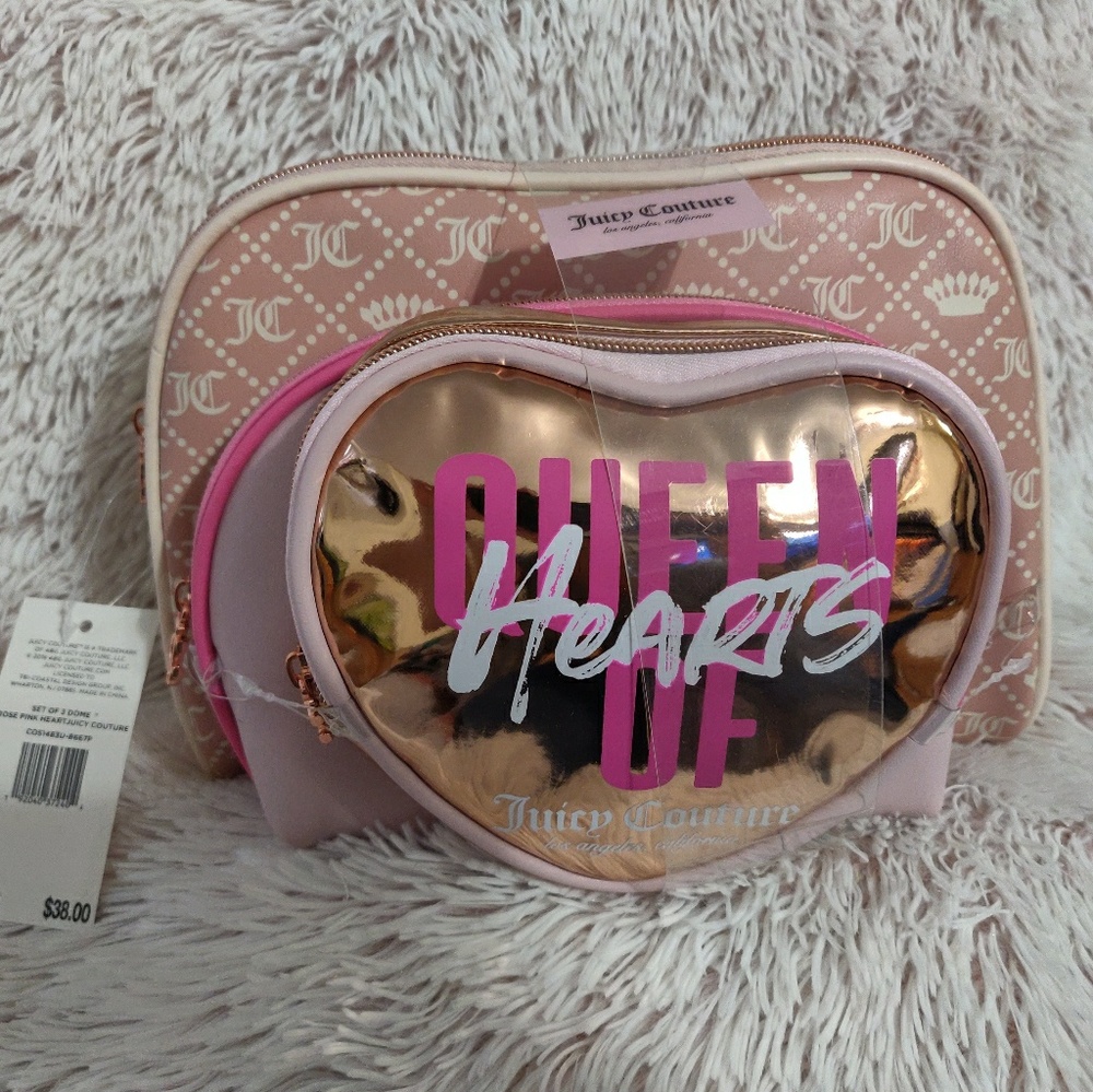 Set of three juicy couture beauty bags